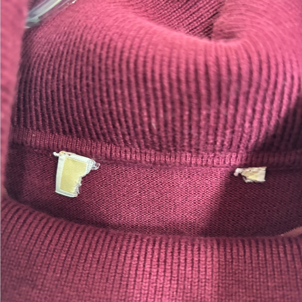 BN2 Michael Kors Women's Burgundy Sweater Side‎ Lace-Up Turtleneck - Picture 9 of 9